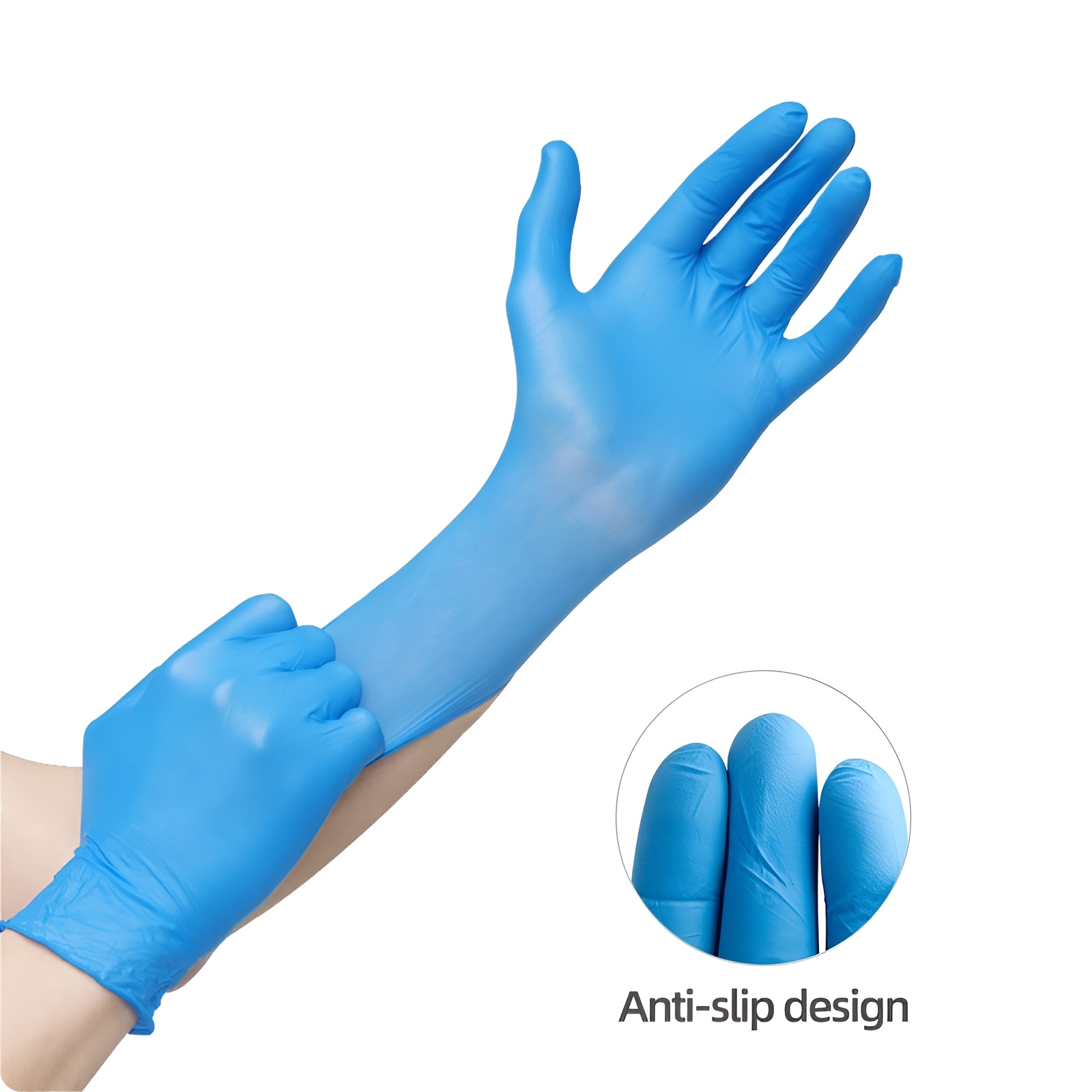 Blue Nitrile Powder Free Disposable Glove